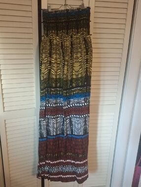 Xhilaration Multicolor Maxi Dress - Yellow, Blue, Brown, Black, White